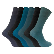(06-Nov, Blau) Sock Snob - Sock Snob - 6er Pack Herren 100 Baumwolle Socken Ohne Gummi Extra Breit