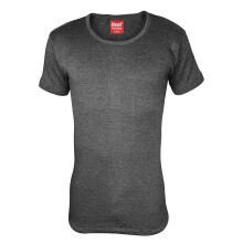 (XXL, Holzkohle) Heat Holders - Heat Holders Thermo Unterhemd Herren Kurzarm | Outdoor Unterhemd mit Innenfleece