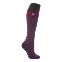 (04-Aug, Lila / Kohle) Heat Holders - Heat Holders Thermo Skisocken Damen | Dicke Socken Bunt Gestreift Warm