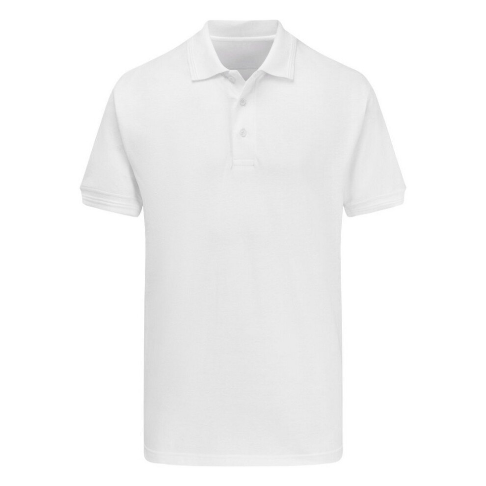 (M, White) Ultimate Adults Unisex 50/50 Pique Polo