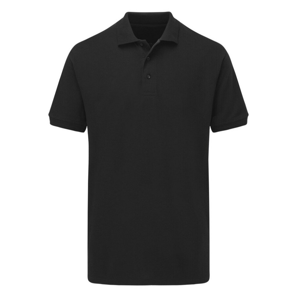 (S, Black) Ultimate Adults Unisex 50/50 Pique Polo