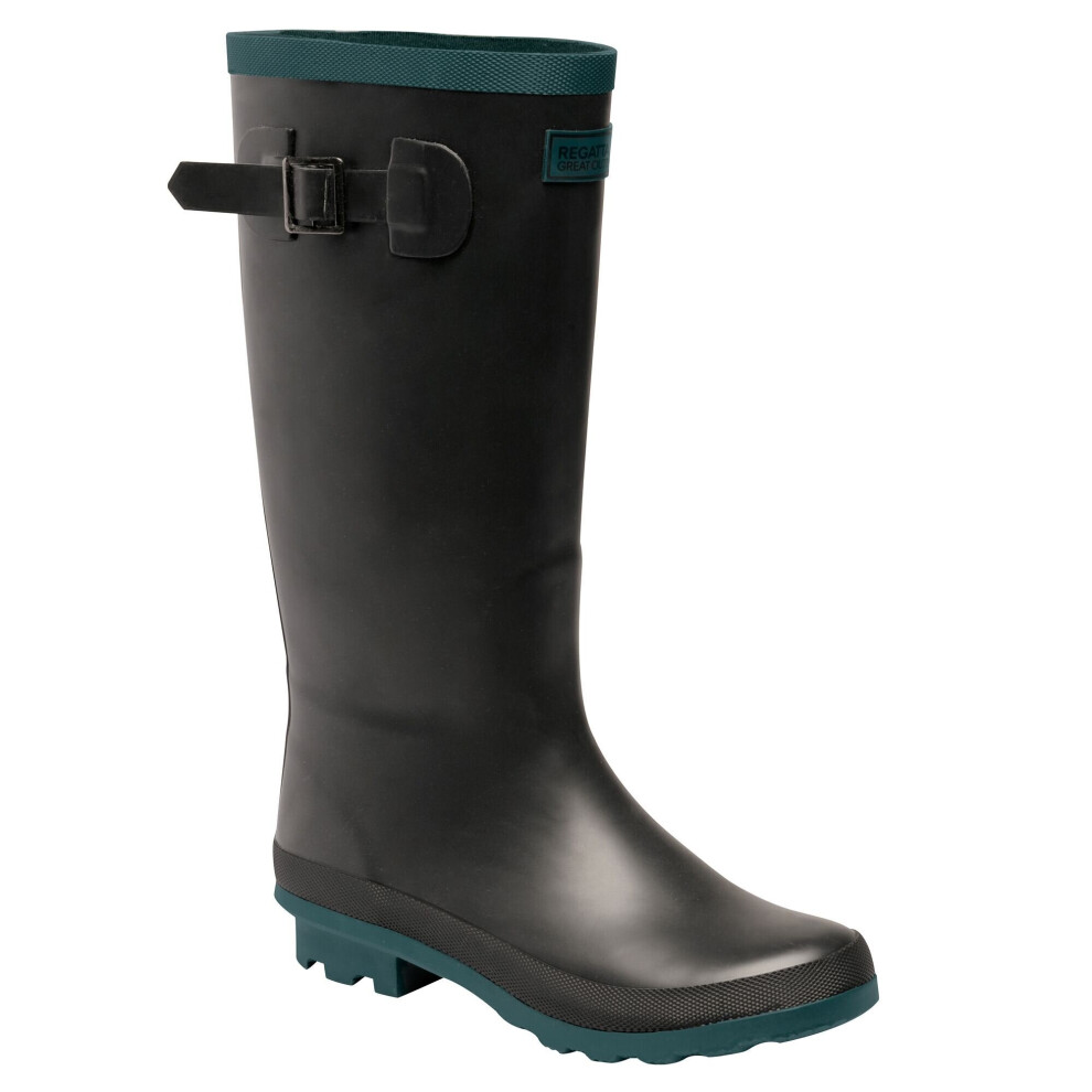 (8 UK, Black/Teal) Regatta Womens/Ladies Ly Fairweather II Tall Durable Wellington Boots