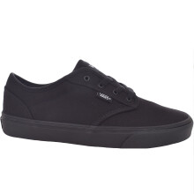 (4, Black) Vans Juniors Kids Atwood Casual Low Top Canvas Trainers Sneakers Shoes - Black