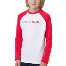 (7TO8Y, Red) Animal Boys Kids Bert Long Raglan Sleeve Crew Neck Cotton T-Shirt Tee Top