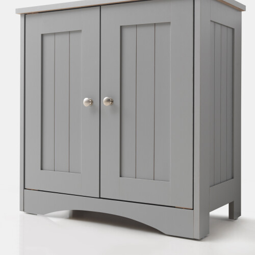 Timber Art Design UK Bathroom Sink Cabinet Under Basin Vanity Storage Cupboard Unit Grey 1