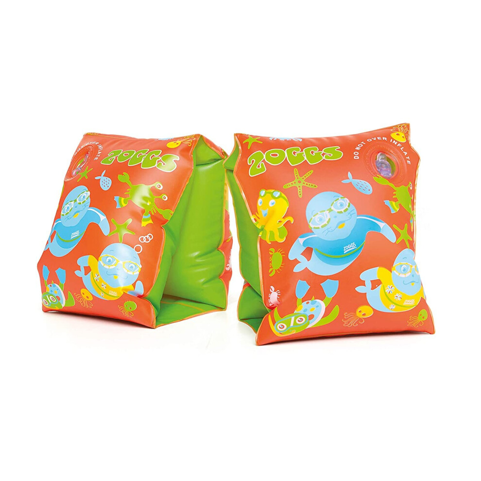 Zoggs Swimming Bands Zoggy Inflatable in Orange/Green - 3-12 months/0-11 kg