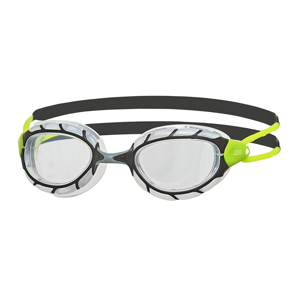 Zoggs Swimming Goggles Predator w/ Anti-Fog Lenses Black/Lime/Clear - One Size