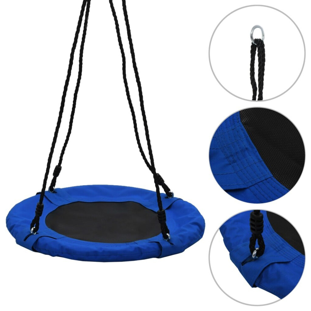 vidaXL Swing 60cm Blue Nest Rope Swing Spider Web Net Outdoor Garden Seat