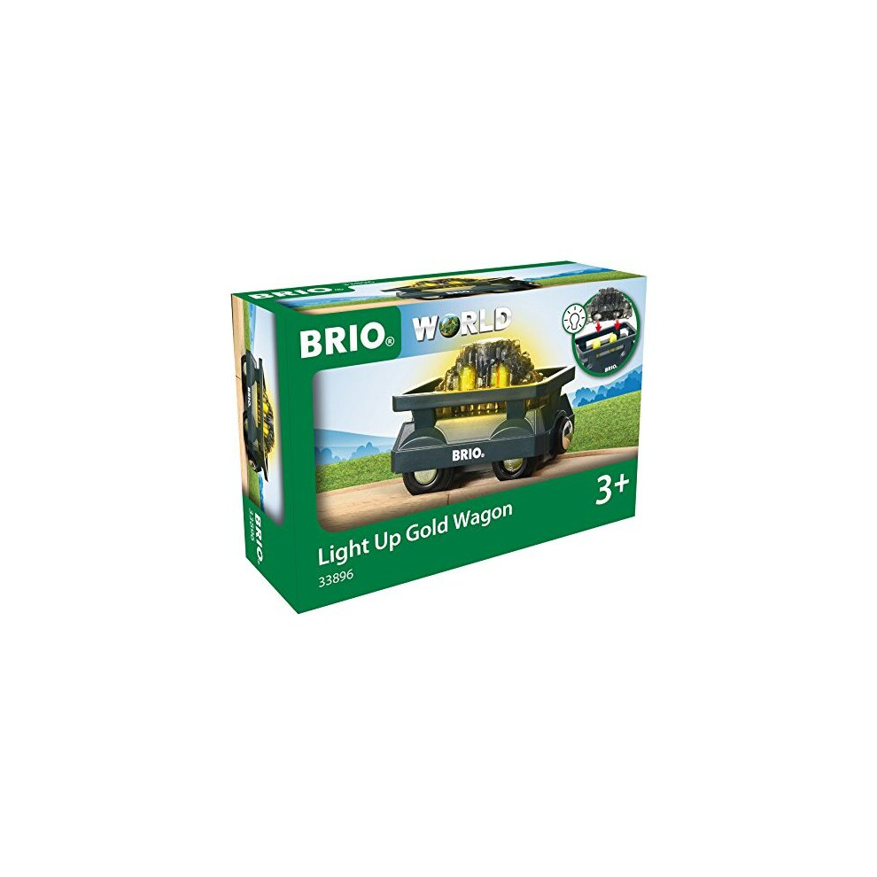 Brio World Up Train Railway Wagon Wooden Toy Light/Gold