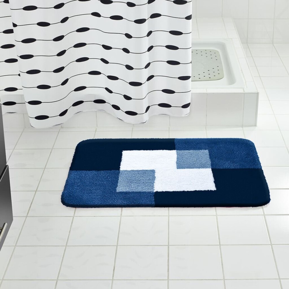 RIDDER Bathroom Rug Coins 60x90cm Blue Non Slip Shower Mat Carpet 7103303