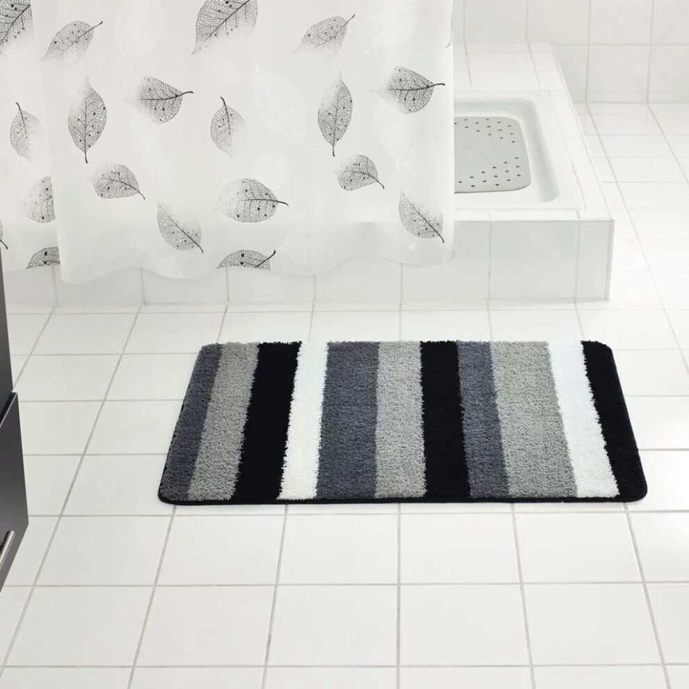 RIDDER Bathroom Rug Carl 60x90cm Grey Non Slip Shower Bath Mat Carpet 7102307