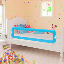 vidaXL Toddler Safety Bed Rail Blue 120x42cm Polyester Kids Nursery Rails
