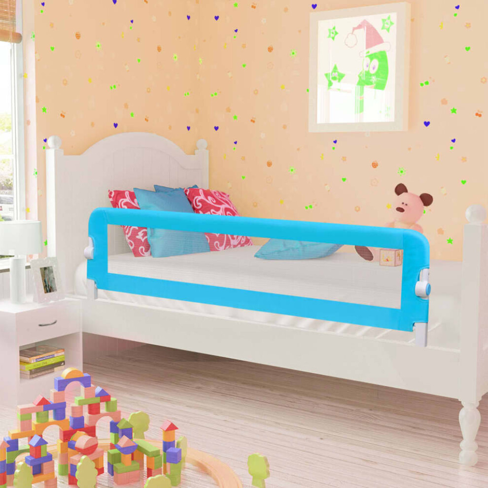 vidaXL Toddler Safety Bed Rail Blue 120x42cm Polyester Kids Nursery Rails-image-OPC-P5RJJBX-NEW