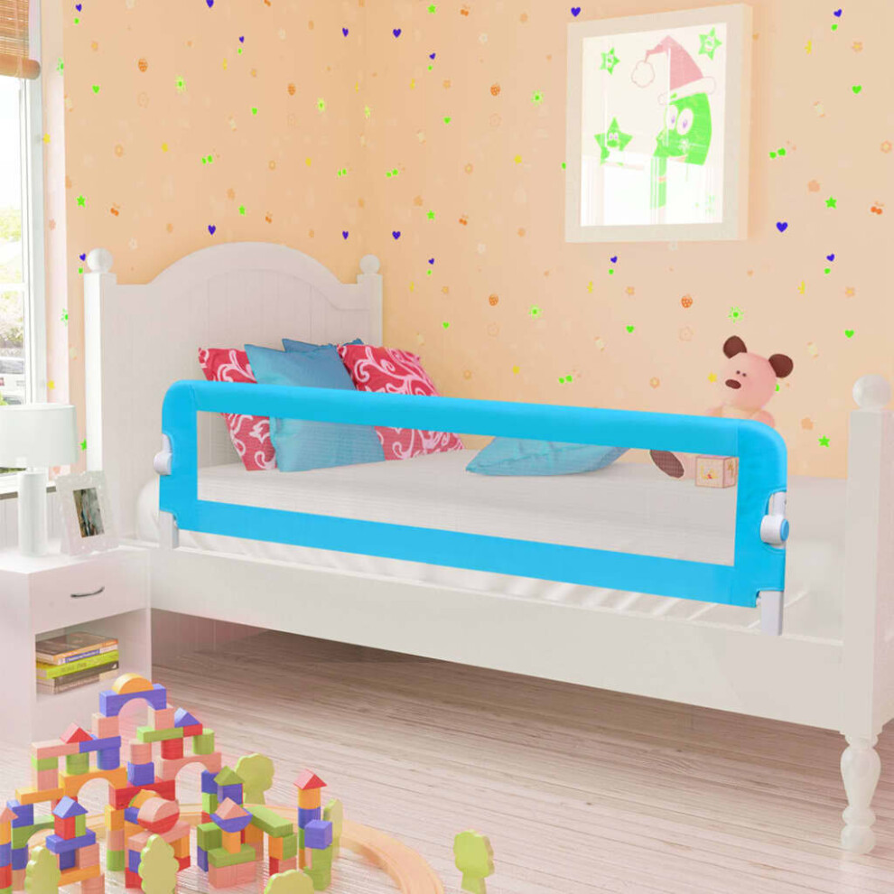 vidaXL Toddler Safety Bed Rail Blue 120x42cm Polyester Kids Nursery Rails