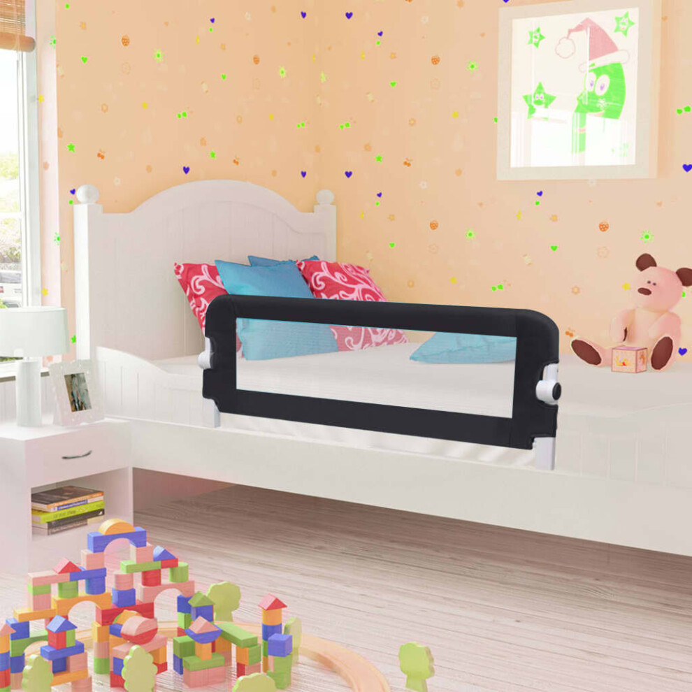 vidaXL Toddler Safety Bed Rail Grey 120x42cm Polyester Kids Nursery Rails