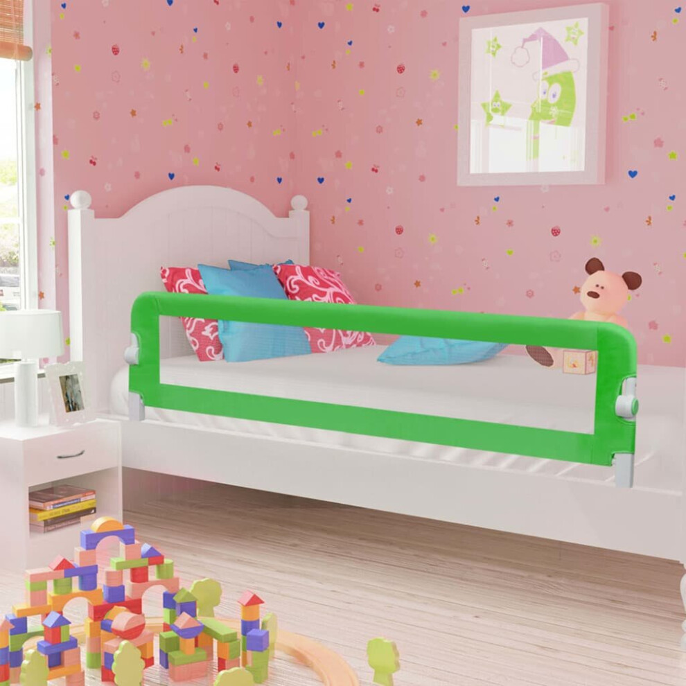 vidaXL Toddler Safety Bed Rail Green 180x42cm Polyester Kids Nursery Rail