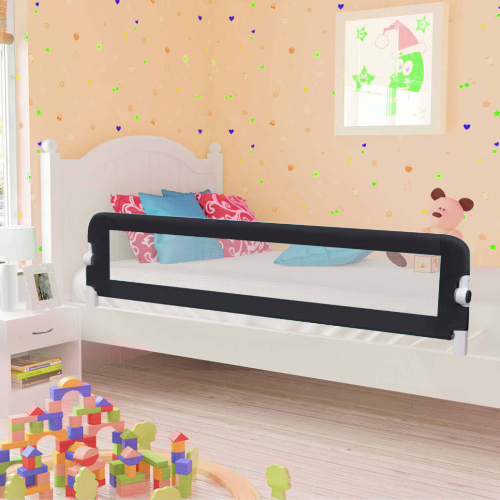 vidaXL Toddler Safety Bed Rail Grey 180x42cm Polyester Kids Nursery Rails