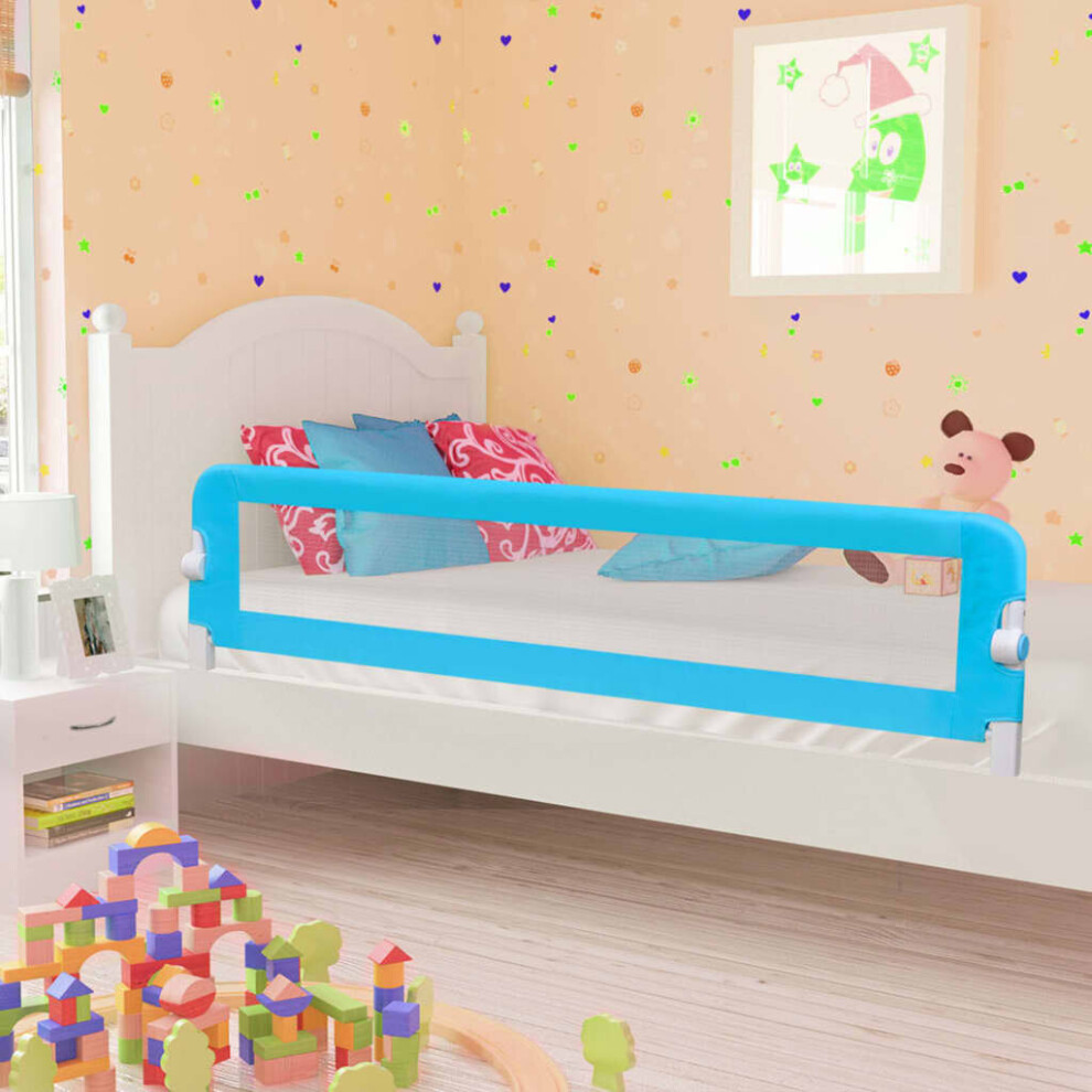 vidaXL Toddler Safety Bed Rail Blue 180x42cm Polyester Kids Nursery Rails