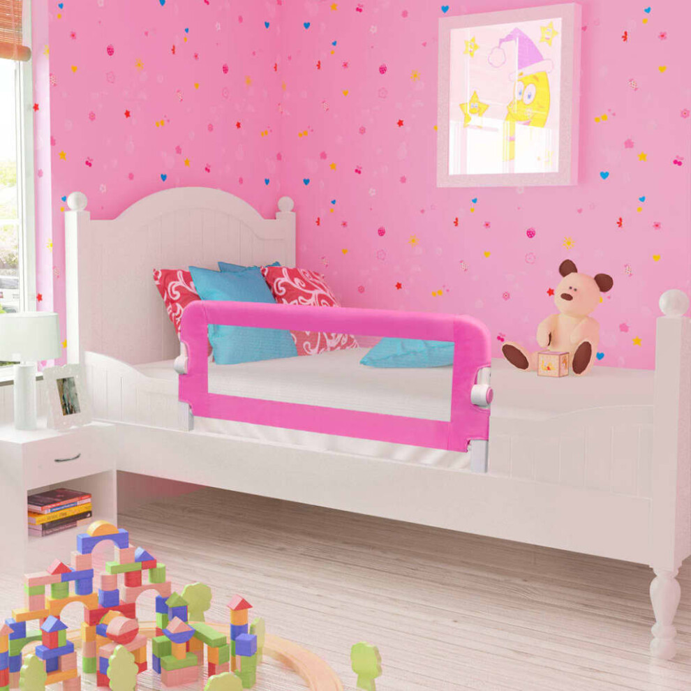 vidaXL 2x Toddler Safety Bed Rail Pink 102x42cm Cotbed Protective Gate Guard-image-OPC-P5RJJCS-NEW