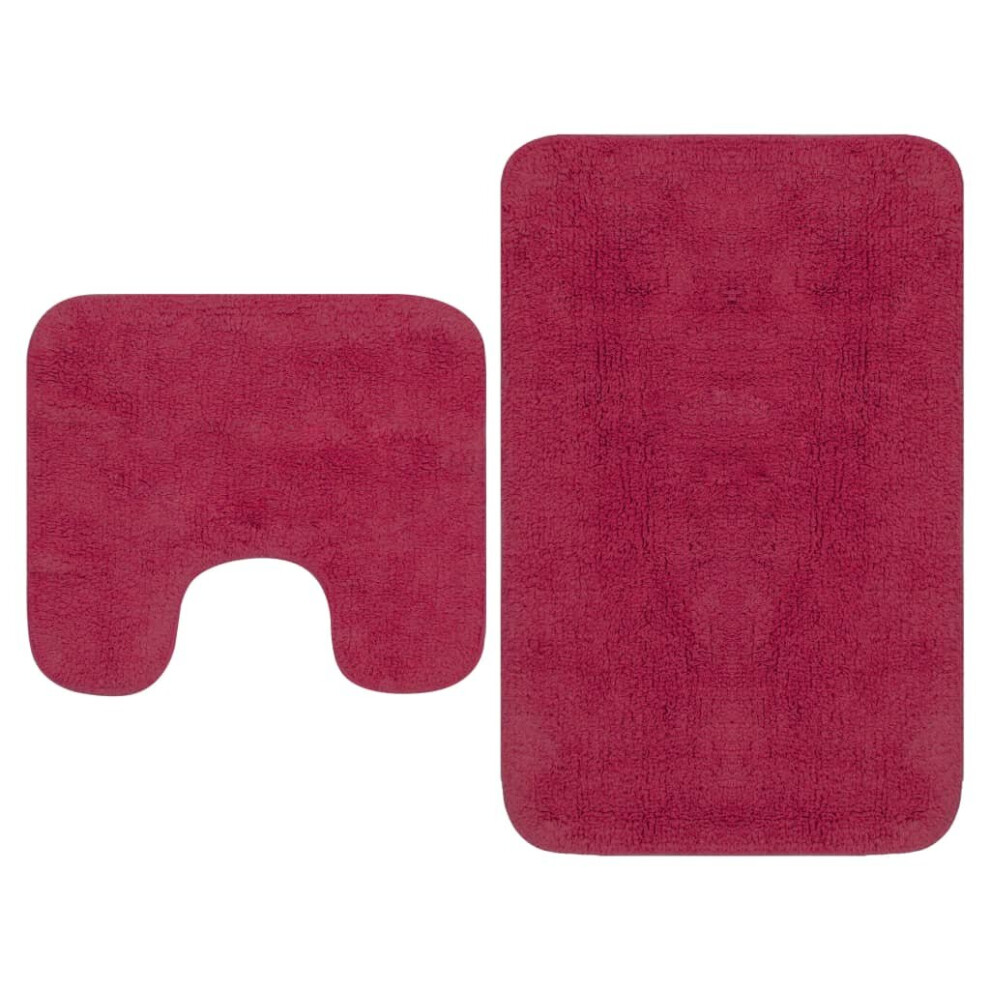 vidaXL Bathroom Mat Set 2 Piece Fabric Fuchsia Absorbent Floor Carpet Rug