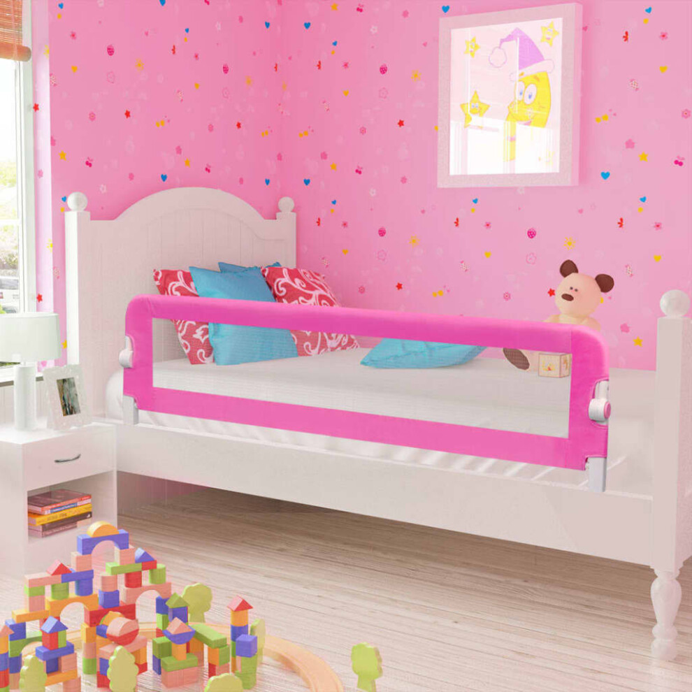 vidaXL 2x Toddler Safety Bed Rail Pink 150x42cm Cotbed Protective Gate Guard