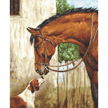 Hunter and Foxhound Horse and Dog Counted Cross Stitch Kit