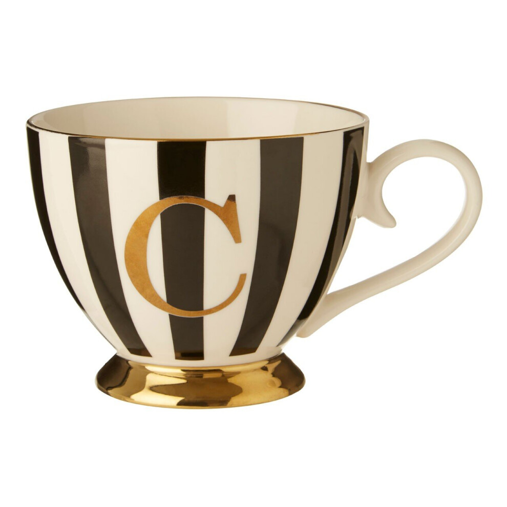 Premier Housewares Personalized Duchess A Letter Monogram Mug, Regal Design Coffee Mug For Kitchen, Durable Mug For Breakfast