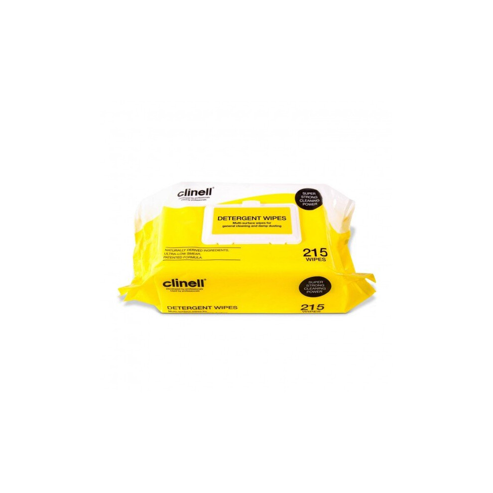 Clinell Detergent 215 Wipes Multi-Surface For General Cleaning And Damp Dusting