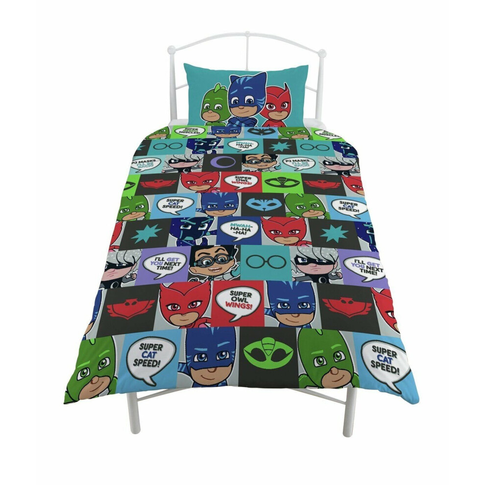 PJ Masks Childrens/Kids Comic Strip Duvet Cover Set