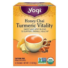 Yogi Tea, Vitalité Curcuma, Chai au Miel, Sans Caféine, 16 Sachets de Thé, 1,12 oz (32 g)