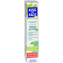 Kiss My Face, Dreifach-Wirkung Fluoridfreie Zahnpasta-Gel, Kräuter-Minze, 4.5 oz (127.6 g)