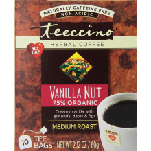 Teeccino, Infusion Torréfiée, Vanille Noix, Sans Caféine, 10 Sachets, 2,12 oz (60 g)