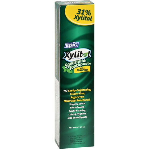Pasta de Dientes Epic Dental, Xyl, 31%, Menta - 4.9 oz