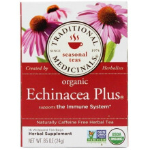 Traditional Medicinals, Echinacea Plus Biologique, Original avec Menthe Verte, Sans Caféine, 16 Sachets de Thé Emballés, 0,85 oz (24 g)
