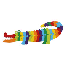 Small Foot - Puzzel ABC Krokodil - puzzel, kinderspel, houten spel - Vanaf 3 jaar