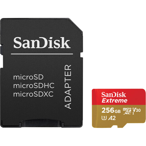 SanDisk SanDisk 256GB Extreme UHS-I microSDXC Memory Card with SD Adapter