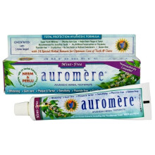 Auromere Dentifricio Ayurvedico alle Erbe Senza Menta - Vegano Naturale Non OGM Senza Fluoruro Senza Glutine con Neem e Peelu (4,16 oz) 1 Confezi