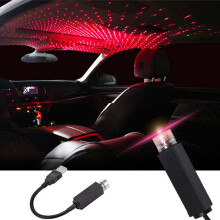 Plug and Play Car and Home Roof Red Star Lights Projector Ceiling Romantic USB Night Light Starry Sky Atmosphere Ambient