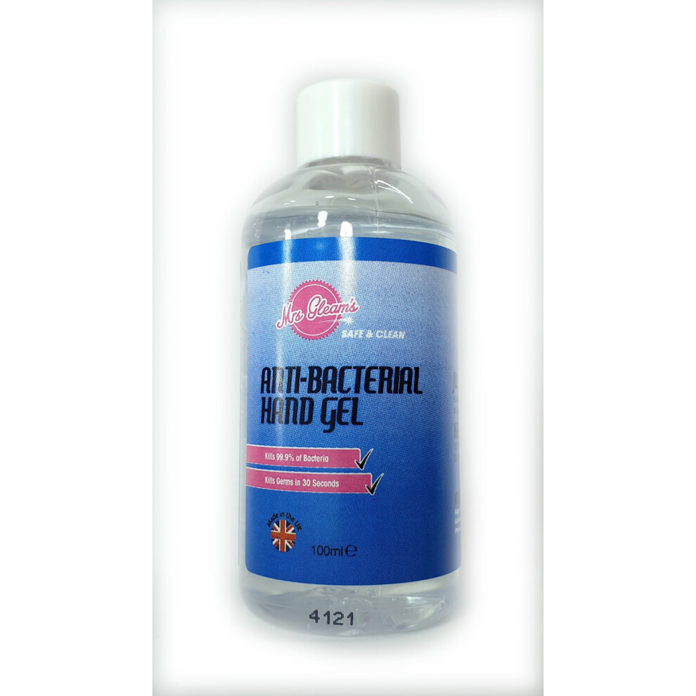 Mrs Gleam's Antibacterial Hand Gel 100Ml Sanitizer Gel Screw Top Lid