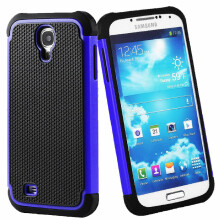 (Samsung S4, Blue) Samsung S4 Compatible Hybrid Tough Tyre 2-in-1 Anti Shock Case - 5 Colours