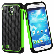 (Samsung S4, Green) Samsung S4 Compatible Hybrid Tough Tyre 2-in-1 Anti Shock Case - 5 Colours