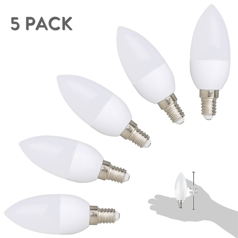 LED Candle Light Bulbs Small Screw Warm White E14 3W, 25W Incandescent Bulbs Equivalent, Candelabra SES Lamps, 220V  Pack of 5