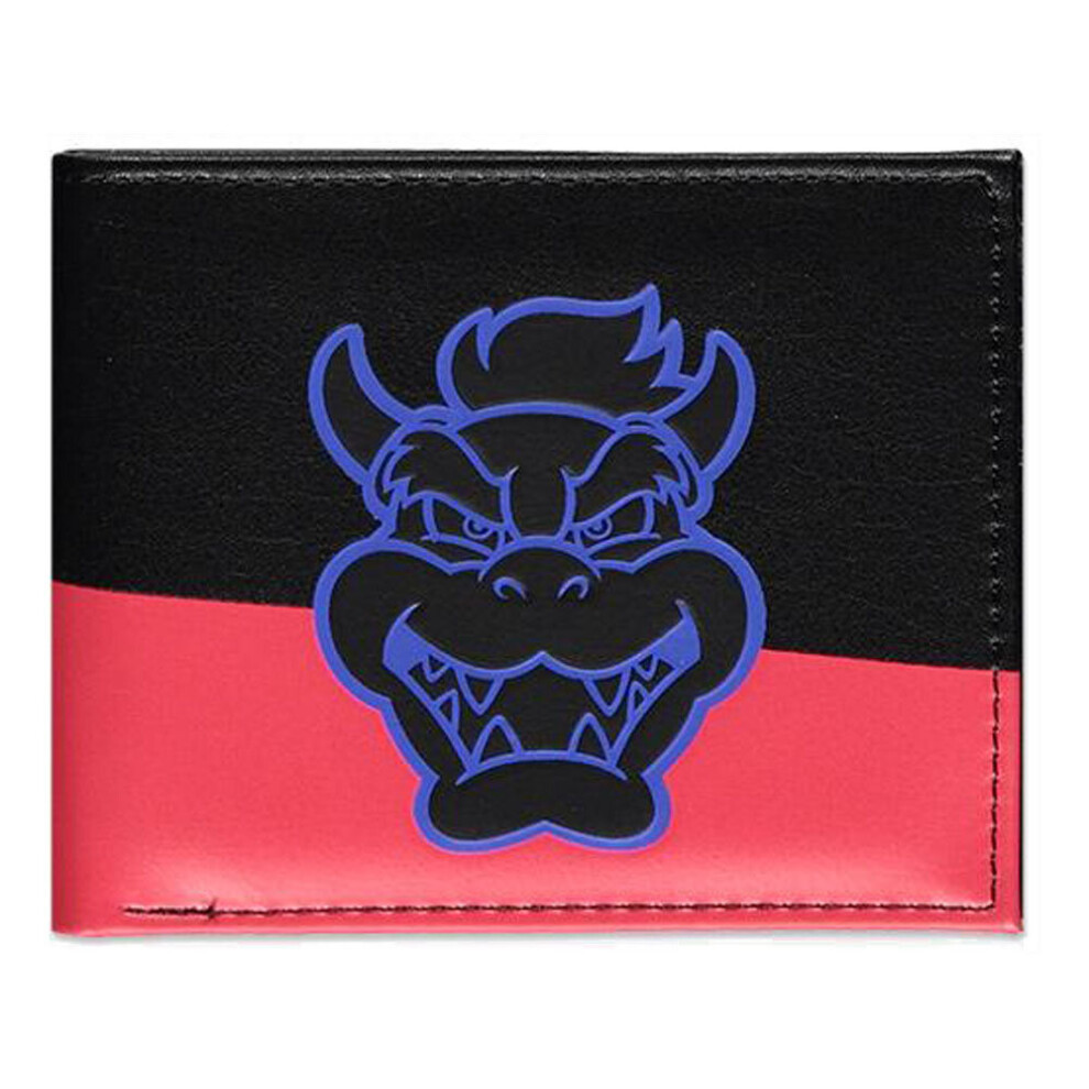 Nintendo Super Mario Bros. Neon Bowser Face Bi-fold Wallet