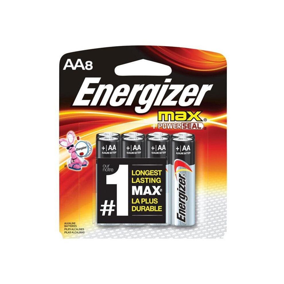 MAX Alkaline Batteries, AA, 8 Batteries/Pack