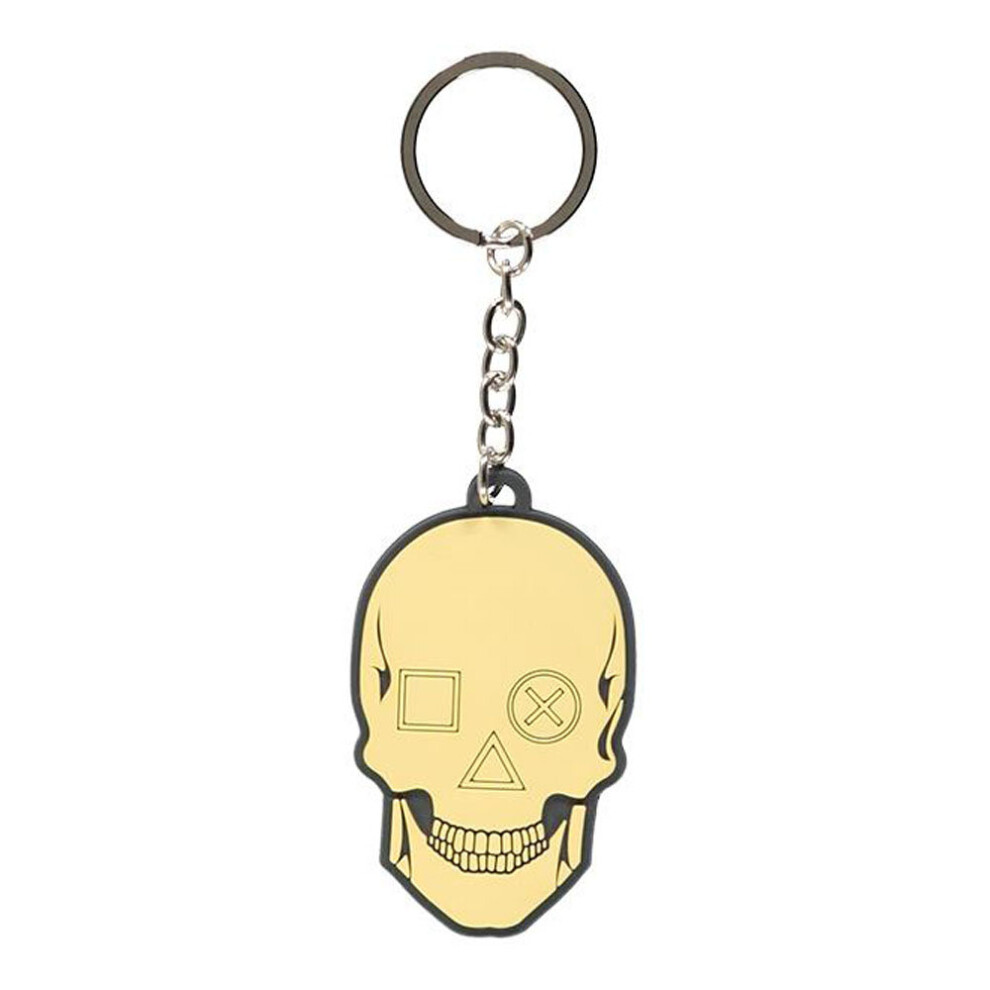 Sony Playstation Biker Skull Rubber Keychain