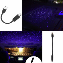 Plug and Play Car and Home Roof Blue Star Lights Projector Ceiling Romantic USB Night Light Starry Sky Atmosphere Ambient