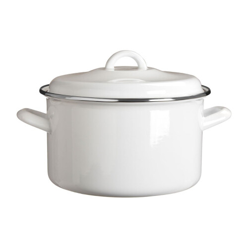 Premier Housewares Porter 4.7Ltr White Enamel Casserole Dish
