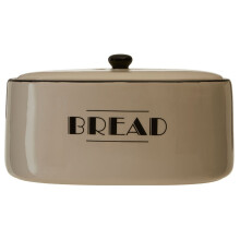 Cream Dolomite Bread Bin With Decorative Trim & Knob Handle,Modern Bread Storage Container For Gifting
