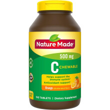 Nature Made Vitamin C Chewable Tablets, 500 mg, 150 Ct - Immune Support Dietary Supplement