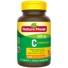 Nature Made, Vitamin C Kautabletten, Orange, 500 mg, 60 Tabletten